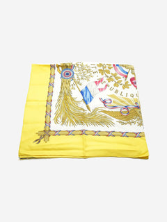 Yellow 1789 Liberte Egalite Fraternite Republique Francaise scarf Scarves Hermes 