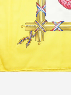 Yellow 1789 Liberte Egalite Fraternite Republique Francaise scarf Scarves Hermes 