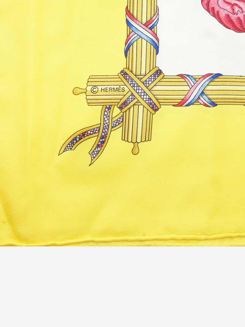 Yellow 1789 Liberte Egalite Fraternite Republique Francaise scarf Scarves Hermes 