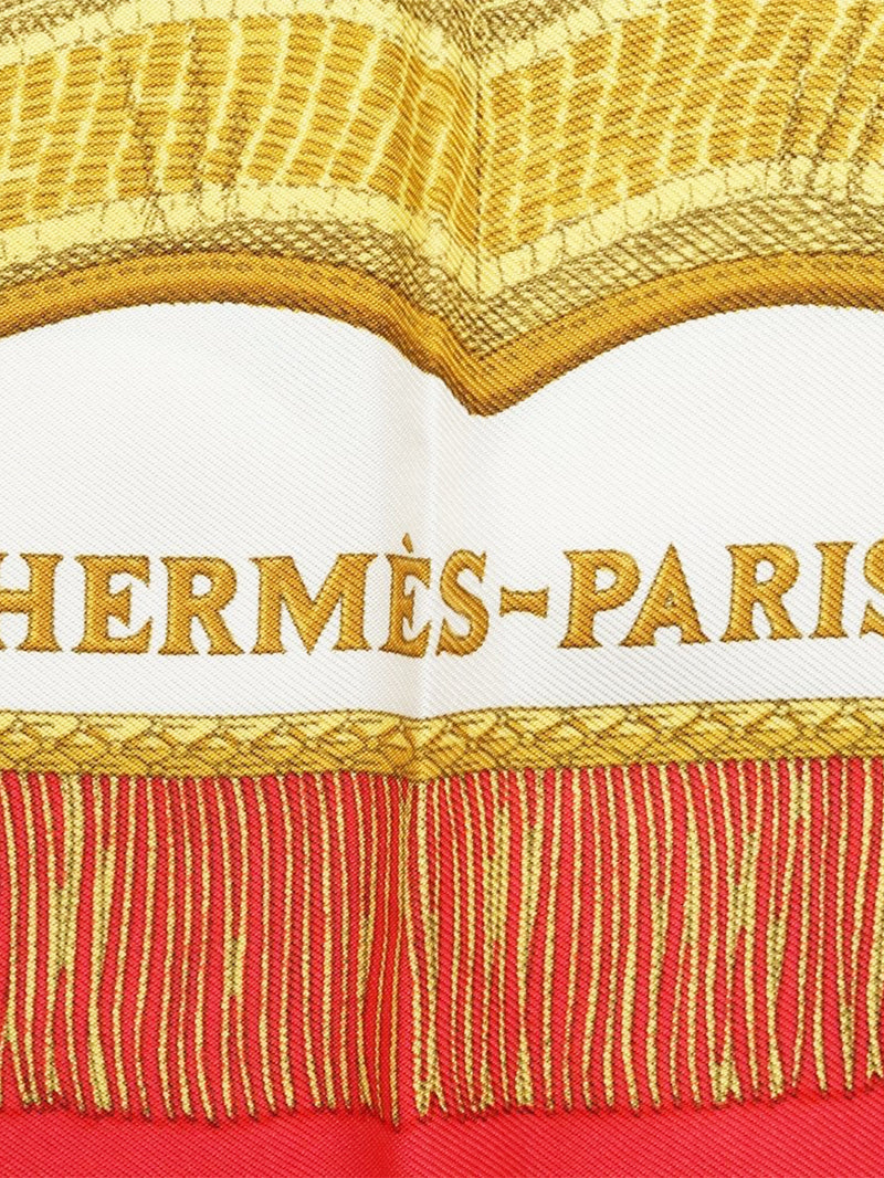 Red Poste et Cavalerie Silk Carre 90 scarf Scarves Hermes 
