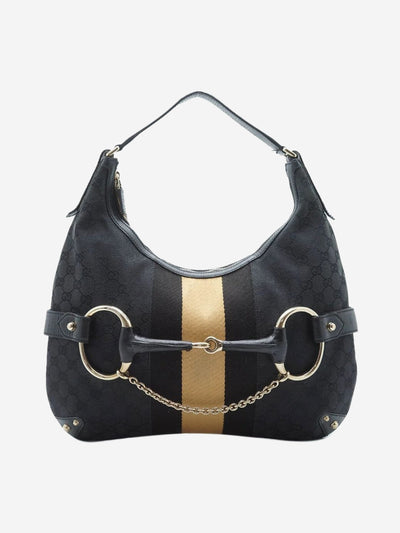 Black GG canvas Horsebit Hobo bag Shoulder bags Gucci 