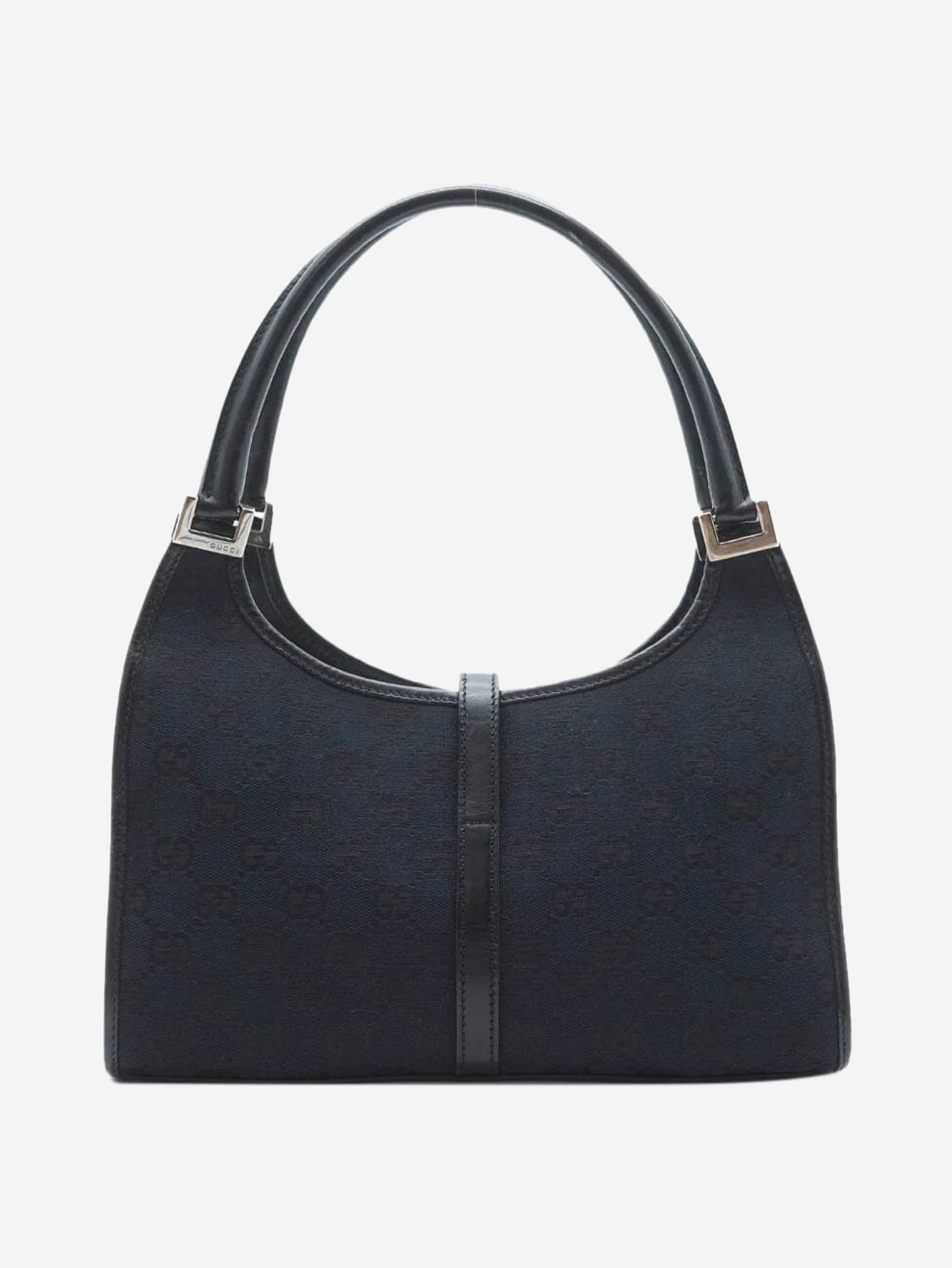 Black Jackie canvas and leather bag Shoulder bags Gucci 