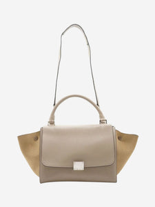 Celine Neutral Trapeze leather and suede 2way bag