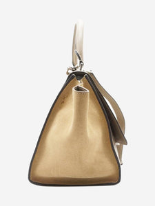 Celine Neutral Trapeze leather and suede 2way bag