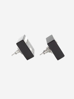 Black CC square stud earrings Earrings Chanel 