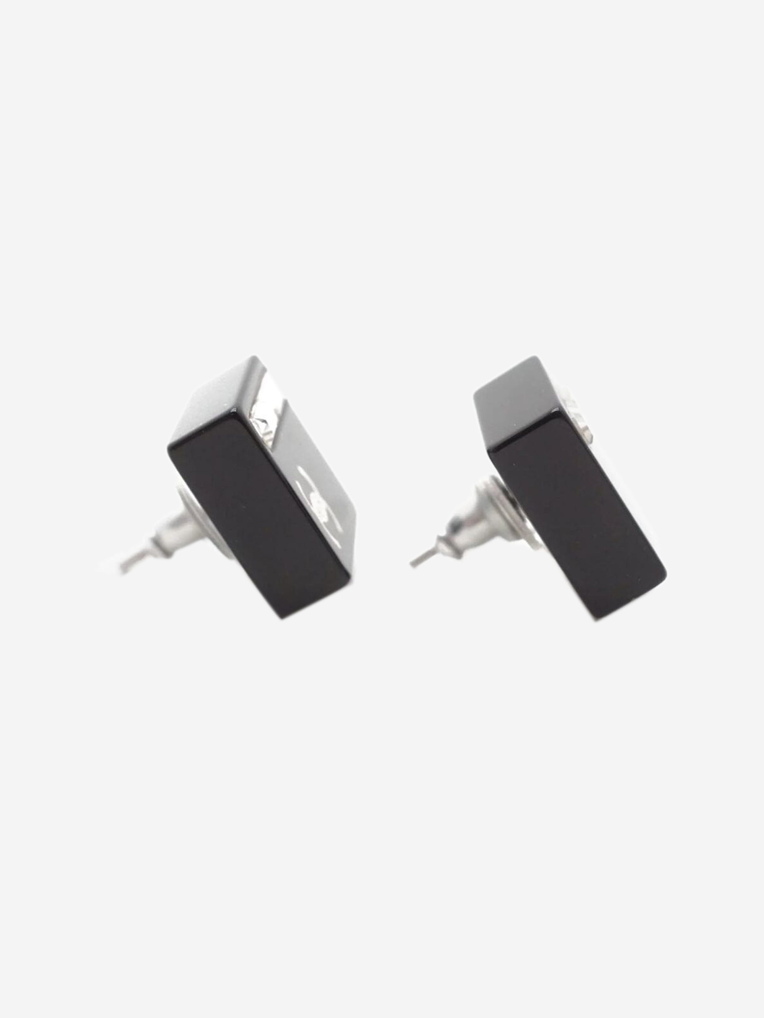 Black CC square stud earrings Earrings Chanel 