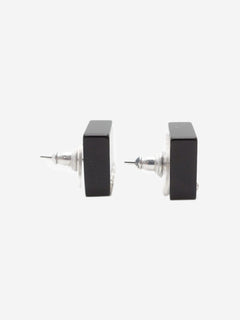 Black CC square stud earrings Earrings Chanel 