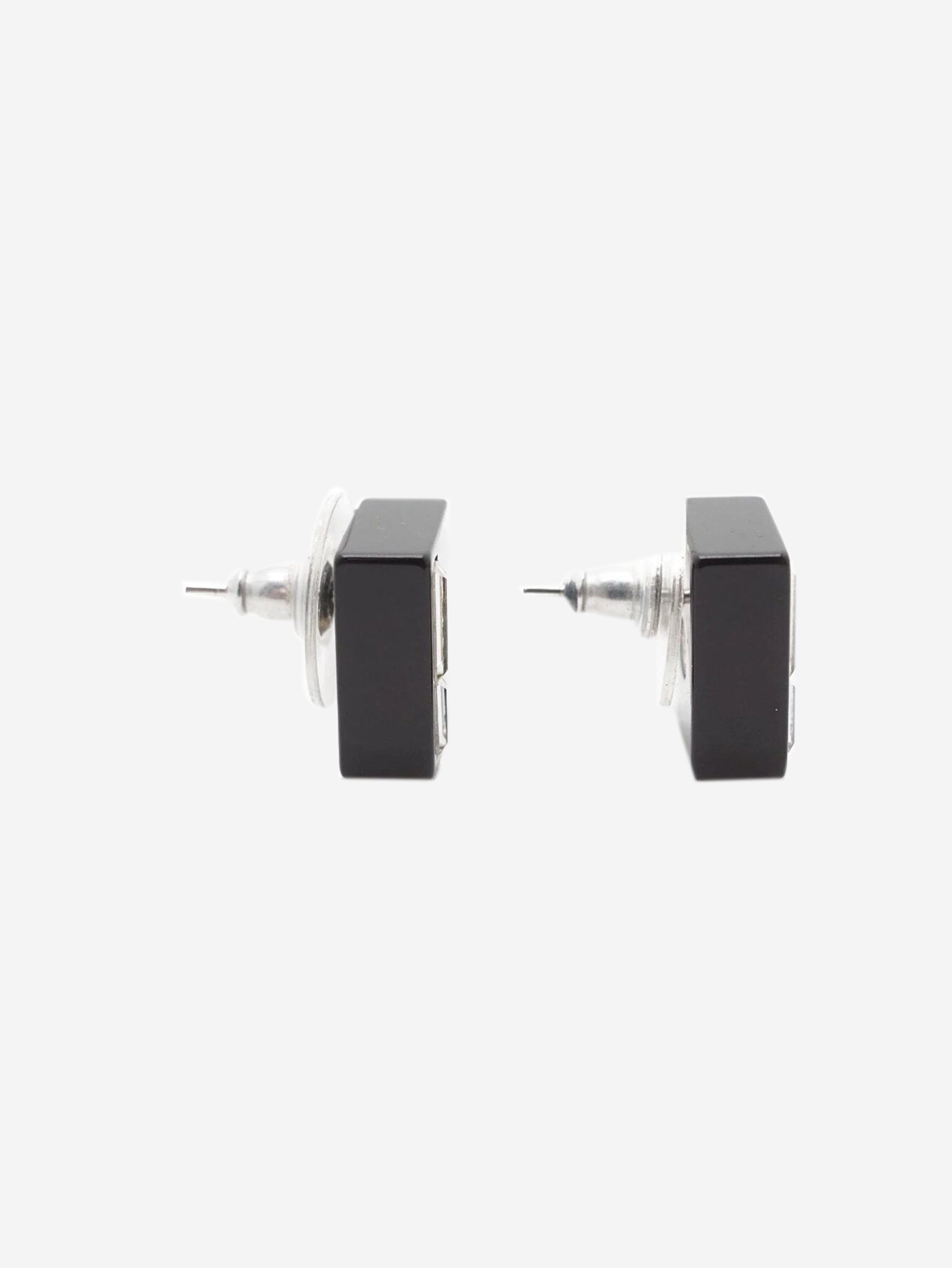 Black CC square stud earrings Earrings Chanel 