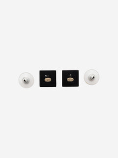 Black CC square stud earrings Earrings Chanel 