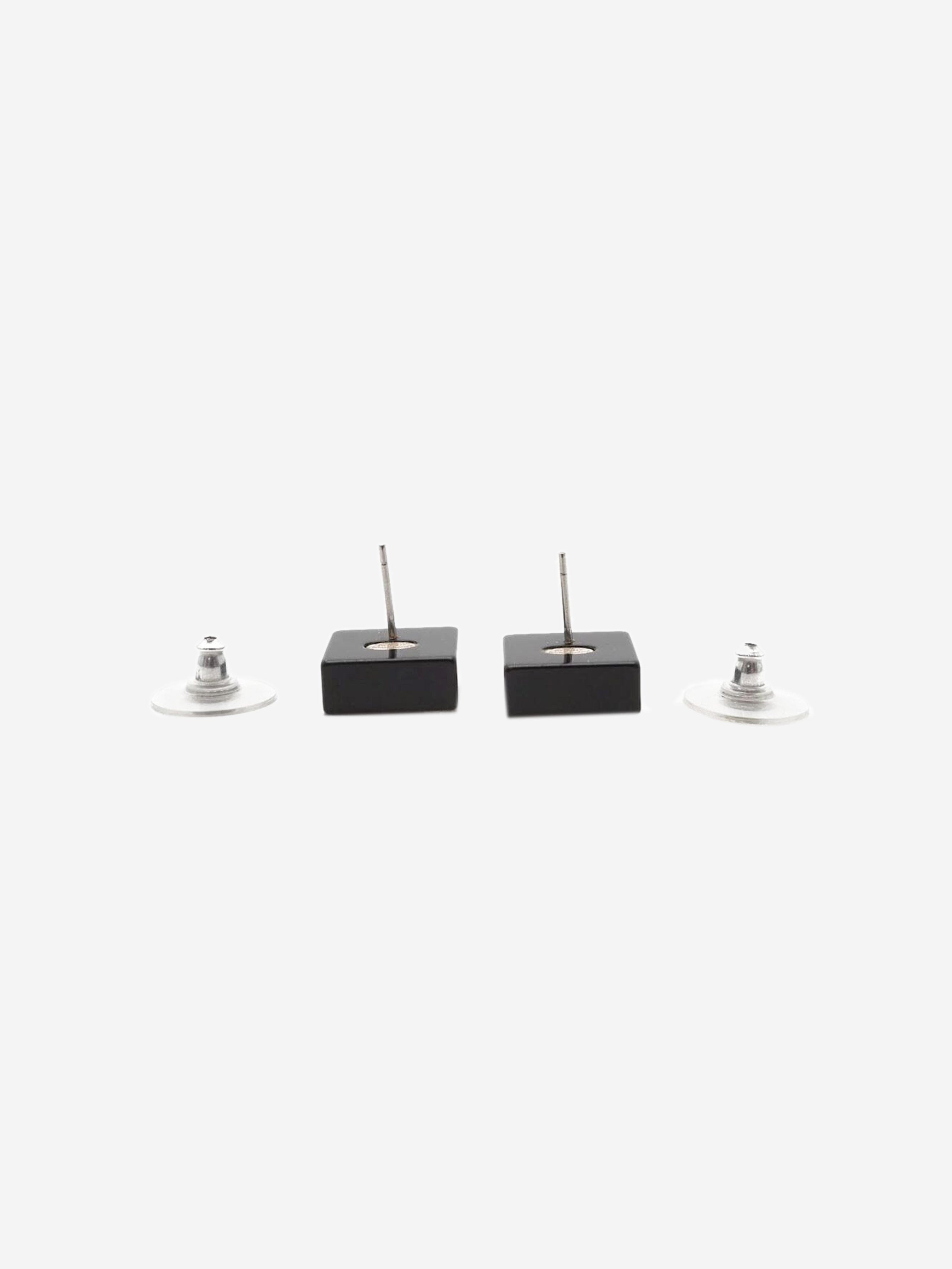 Black CC square stud earrings Earrings Chanel 
