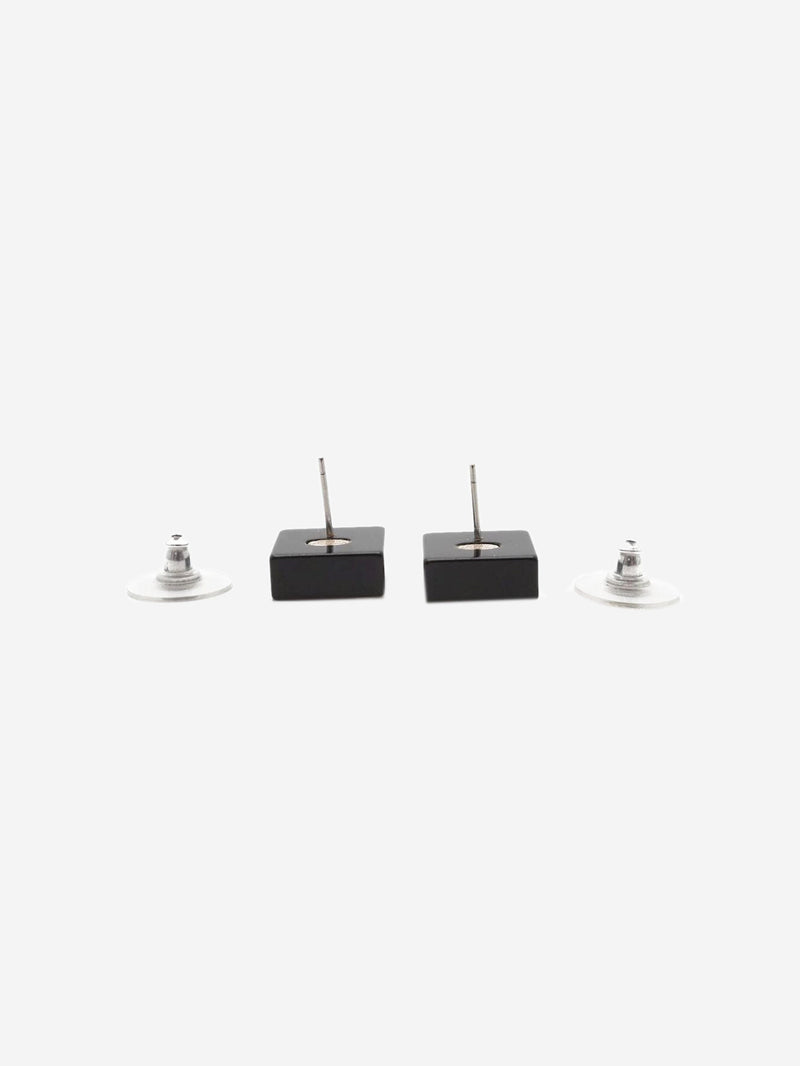 Black CC square stud earrings Earrings Chanel 