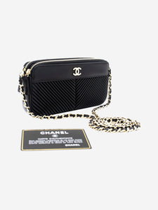 Chanel Black 2019 V-Stich Wallet On Chain