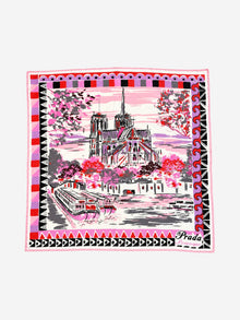 Pink printed silk scarf Scarves Prada 