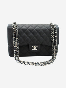 Chanel Black 2013 large caviar Classic Double Flap bag