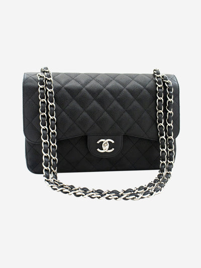 Black 2013 large caviar Classic Double Flap bag Shoulder bags Chanel 