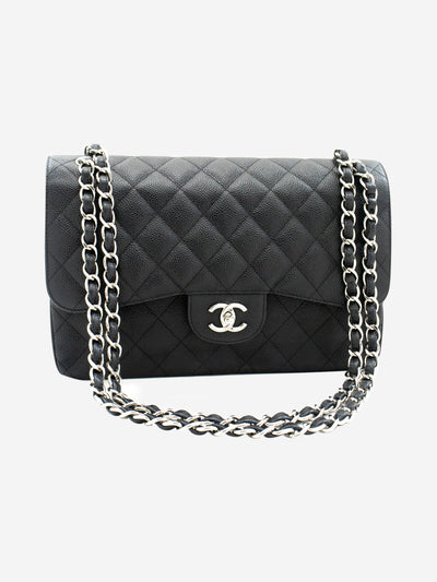 Black 2013 large caviar Classic Double Flap bag Shoulder Bag Chanel 