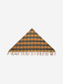 Beige cashmere check scarf