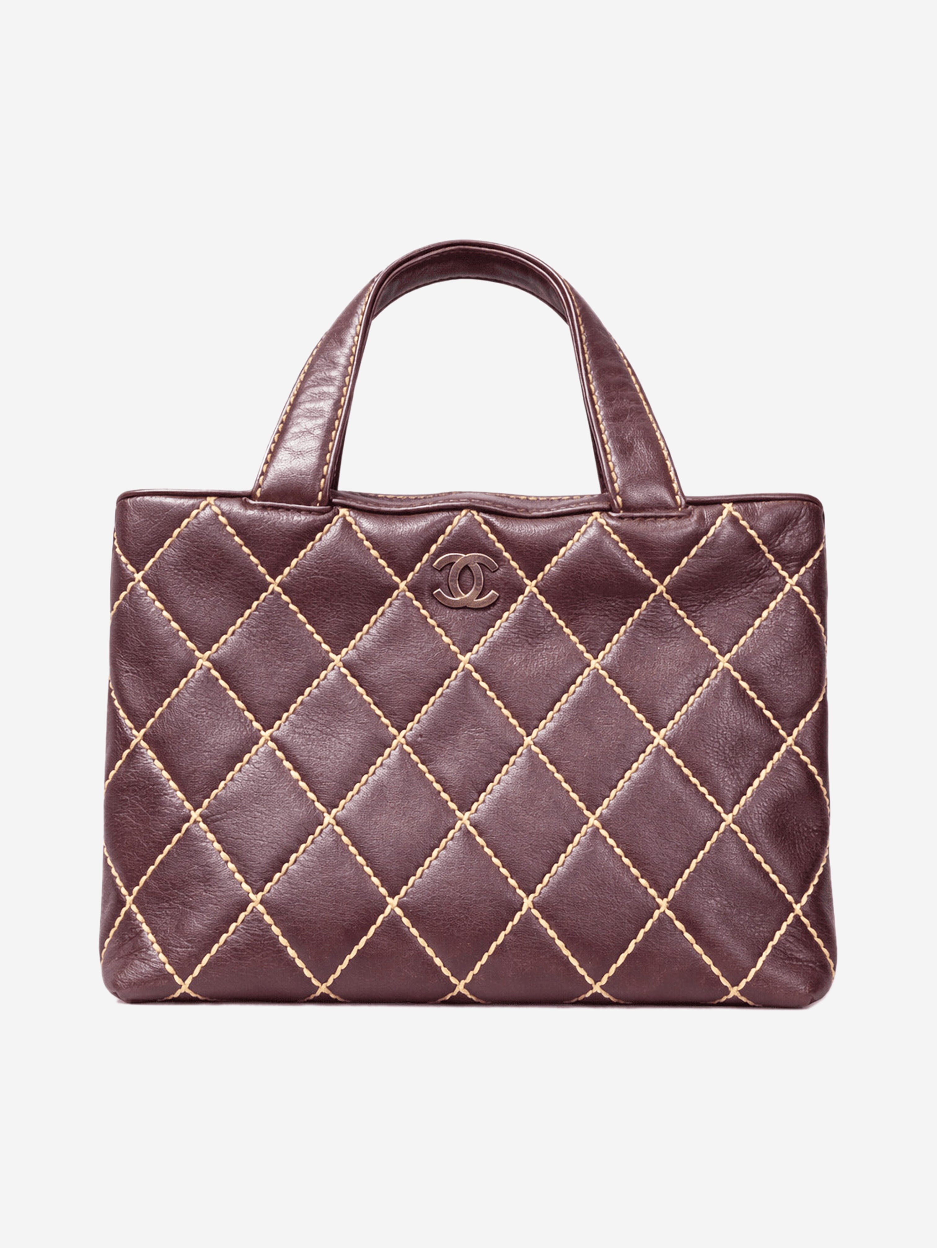 Burgundy vintage 2000 wild-stitch lambskin bag Shoulder bags Chanel 