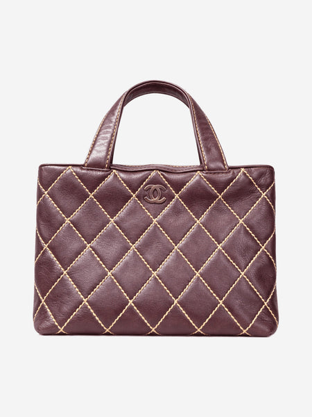 Burgundy vintage 2000 wild-stitch lambskin bag product image