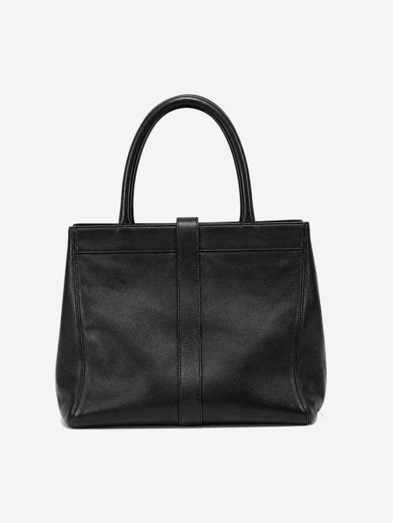Black 1997 leather twist lock tote Tote Bags Chanel 