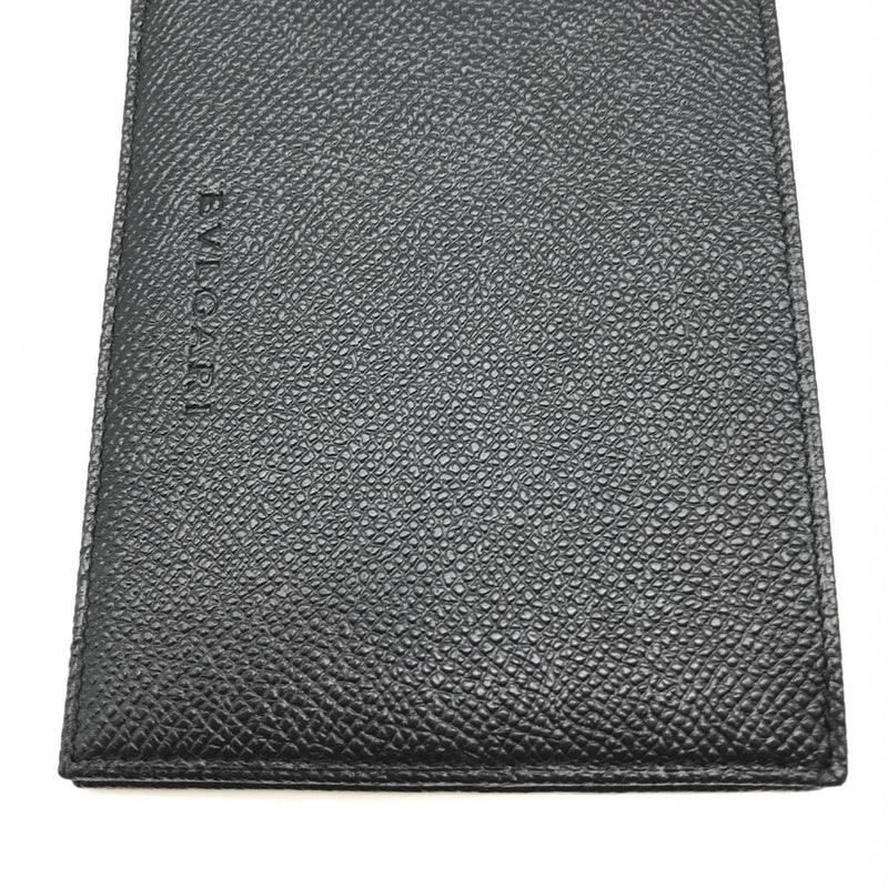 Black grained leather 2 folds wallet Wallets, Purses & Small Leather Goods Bvlgari 