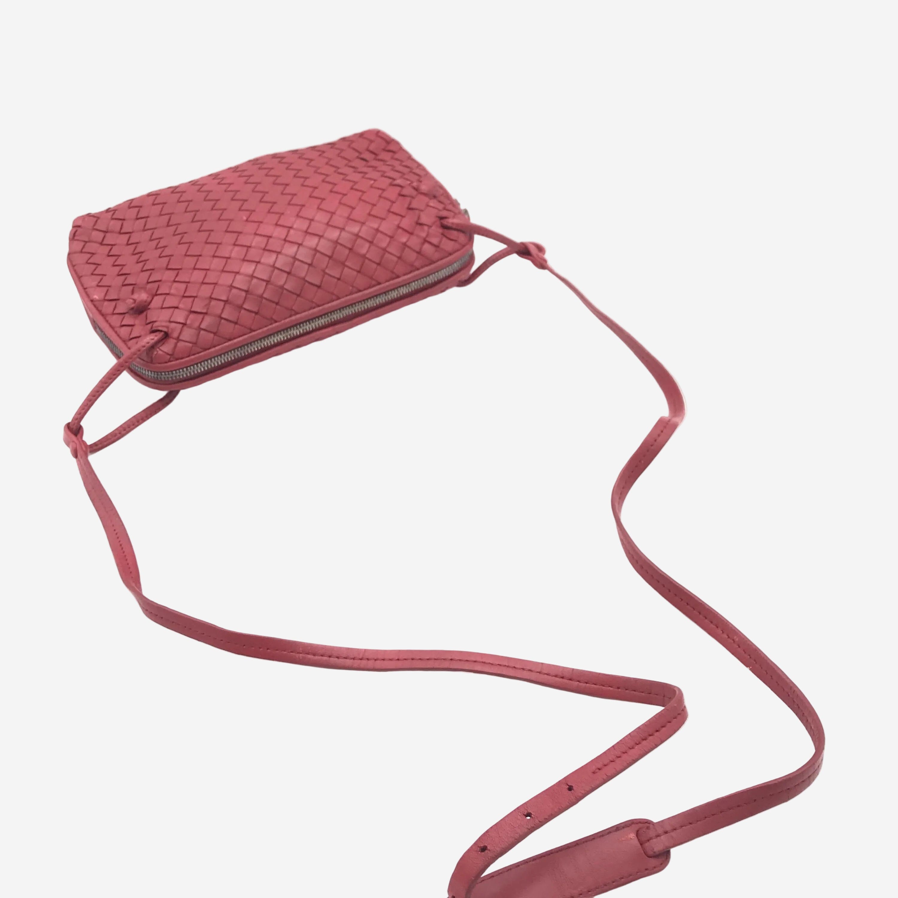 Red Intrecciato leather crossbody bag Cross-body bags Bottega Veneta 