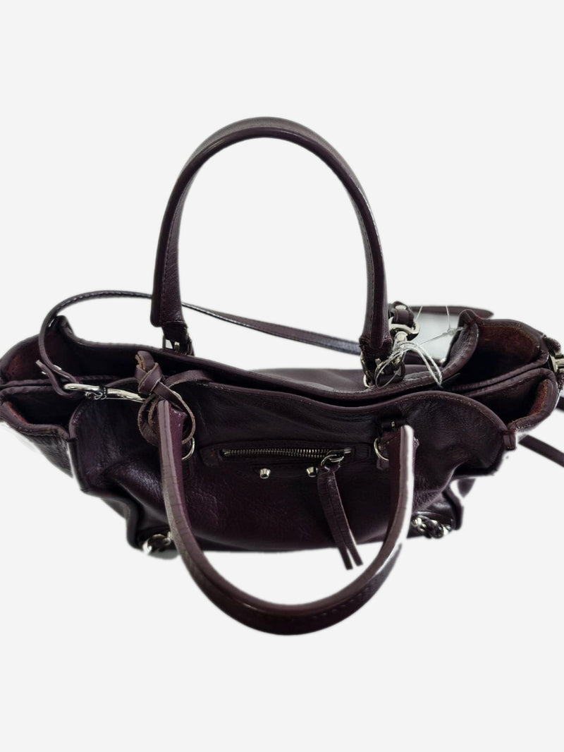 Burgundy Papier Zip Around mini tote Tote Bags Balenciaga 