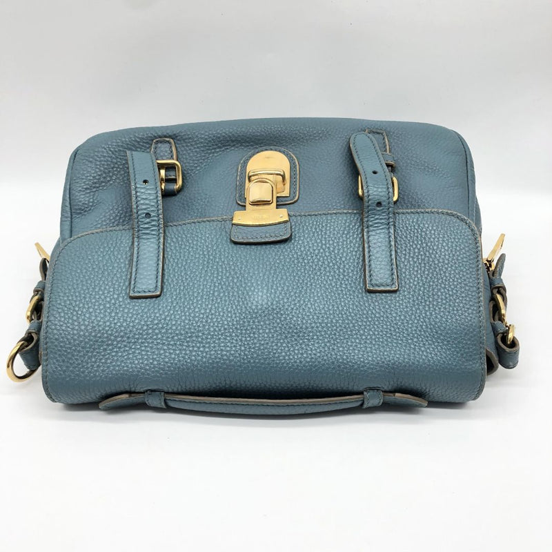 Blue Vitello Daino Flap-Lock Messenger bag