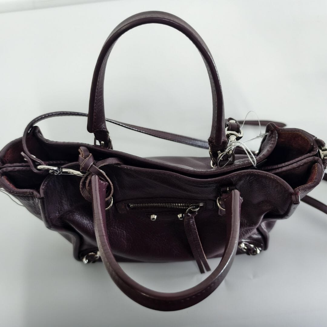 Burgundy Papier Zip Around mini tote Tote Bags Balenciaga 