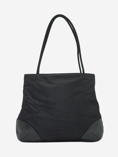 Black nylon tote bag alternate image