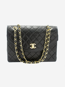 Chanel Black vintage 1986 lambskin medium Half Moon bag