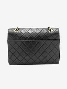 Chanel Black vintage 1986 lambskin medium Half Moon bag