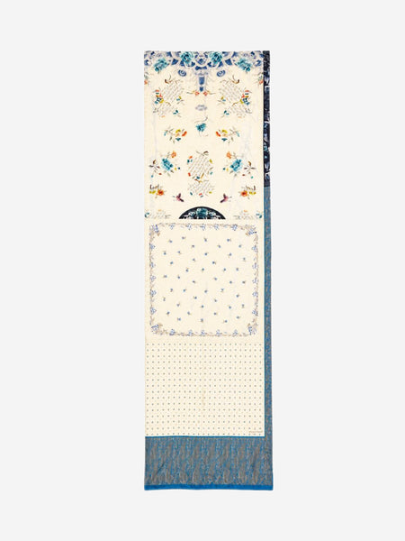 Blue and white Aloesta silk scarf alternate image