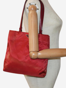 Prada Red nylon top handle bag