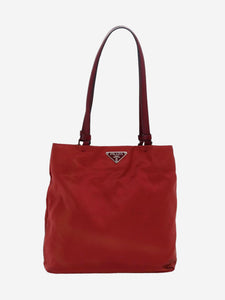 Prada Red nylon top handle bag