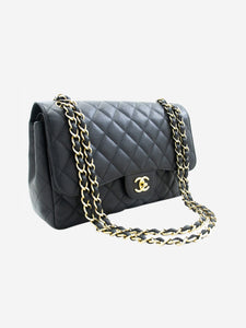 Chanel Black 2012 jumbo caviar Classic double flap bag