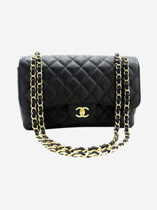 Chanel Black 2012 jumbo caviar Classic double flap bag