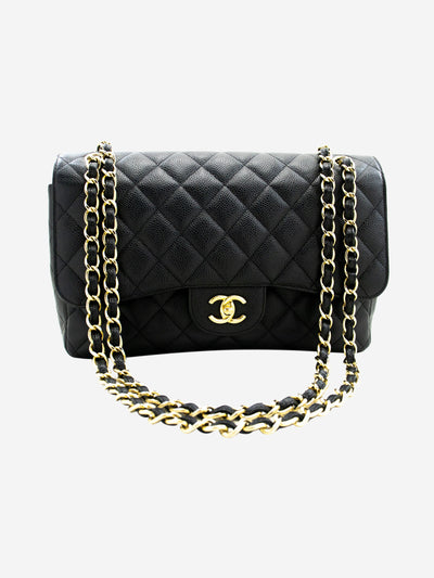 Black 2012 jumbo caviar Classic double flap bag Shoulder Bag Chanel 