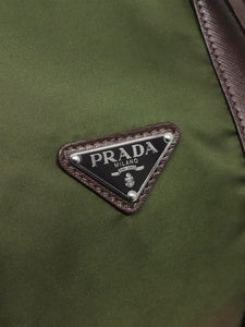 Prada Green nylon Boston bag