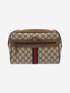 Gucci Brown GG Supreme Web Sherry Line Shoulder Bag