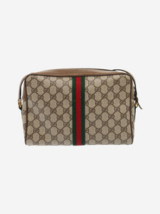 Gucci Brown GG Supreme Web Sherry Line Shoulder Bag