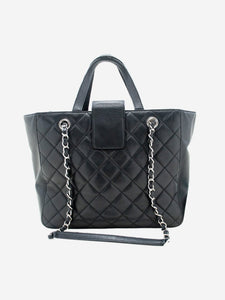 Chanel Black 2016 caviar quilted tote bag