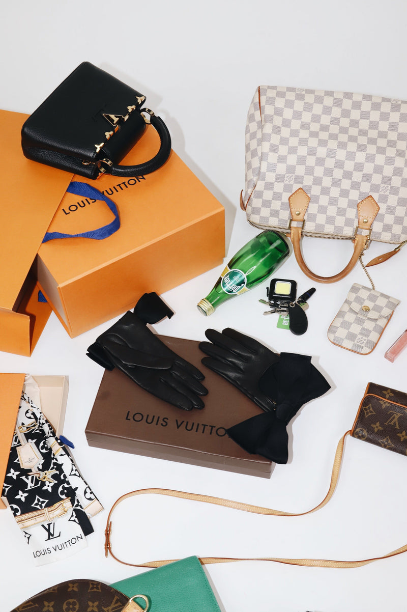 Black leather and silk gloves Gloves Louis Vuitton 