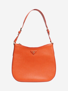 Prada Orange Saffiano hobo bag