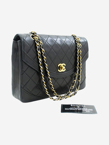 Chanel Black Half Moon vintage 1986 chain shoulder bag