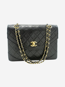 Chanel Black Half Moon vintage 1986 chain shoulder bag