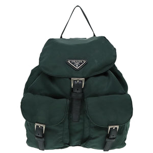 Prada Dark green nylon backpack