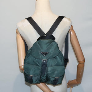 Prada Dark green nylon backpack