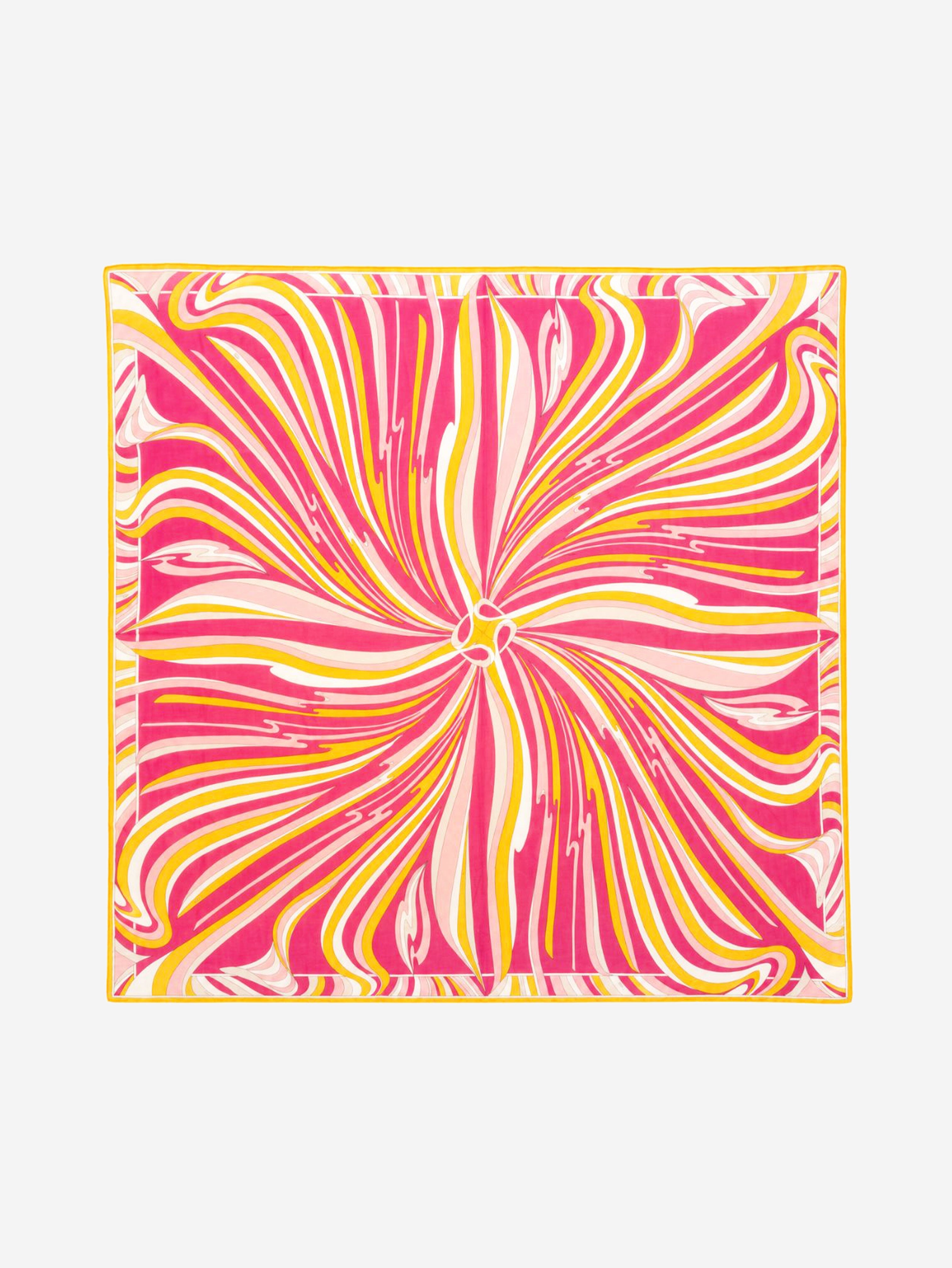 Pink and yellow large printed scarf Scarves Emilio Pucci 