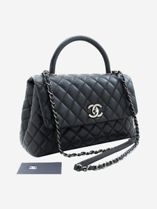 Chanel Black 2016 quilted caviar leather 2way bag